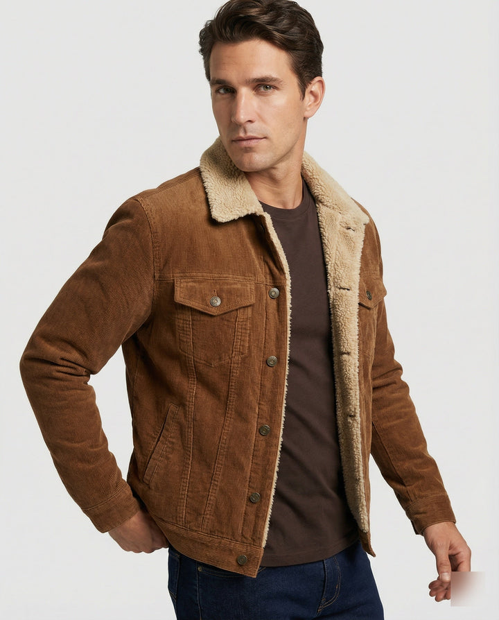 Elegante Cord Herrenjacke