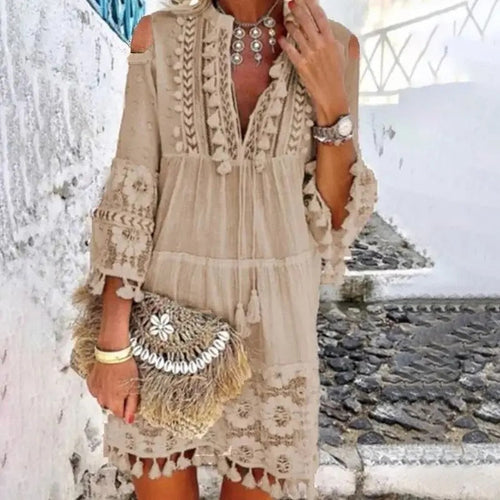 Mini Kleid Aus Spitze Boho