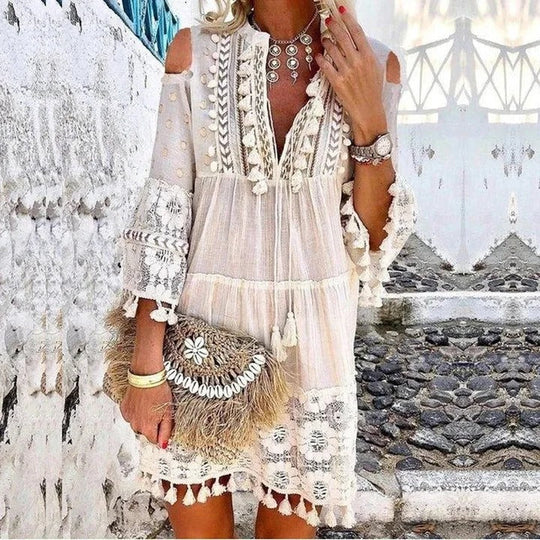 Mini Kleid Aus Spitze Boho