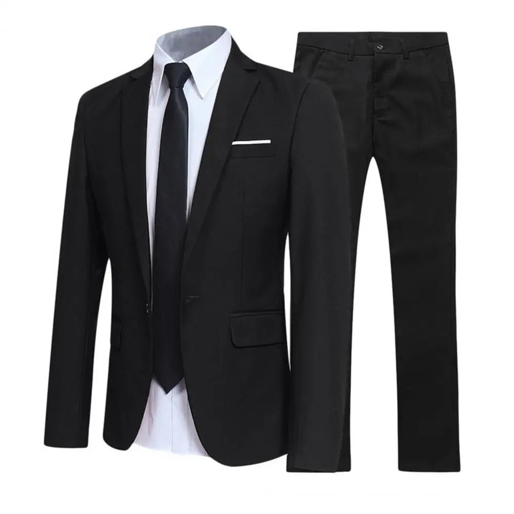 Locker Geschnittenes Anzug Satz mit Revers Blazer und Hose für Männer