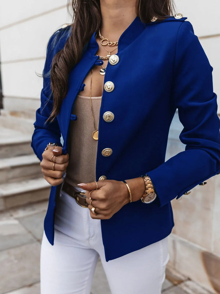 Eleganter O Ausschnitt Blazerjacke mit Langen Ärmeln