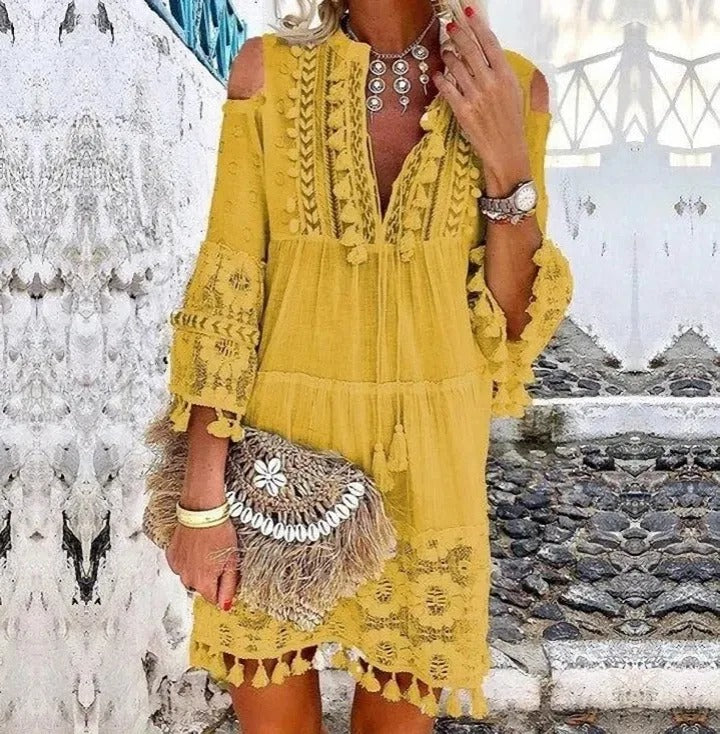 Mini Kleid Aus Spitze Boho