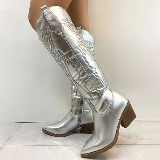 Robuste Cowboystiefel Bis Zum Knie - Arvani
