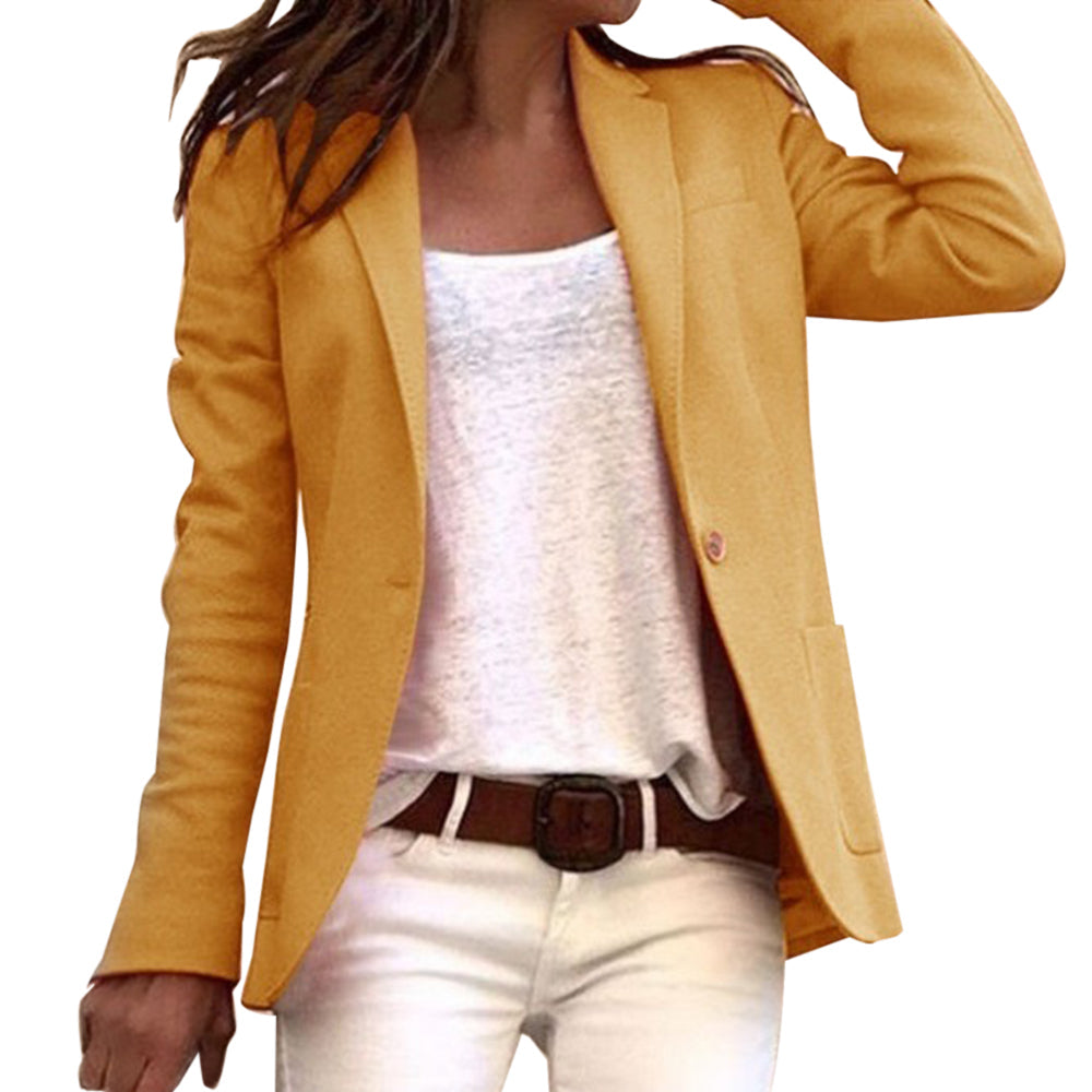 Nord Taschen Damen Blazer mit Revers und Ein-Knopf-Design