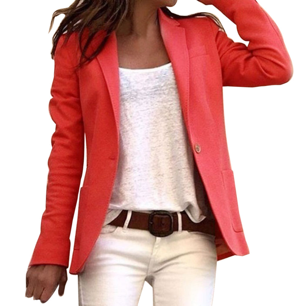 Nord Taschen Damen Blazer mit Revers und Ein-Knopf-Design