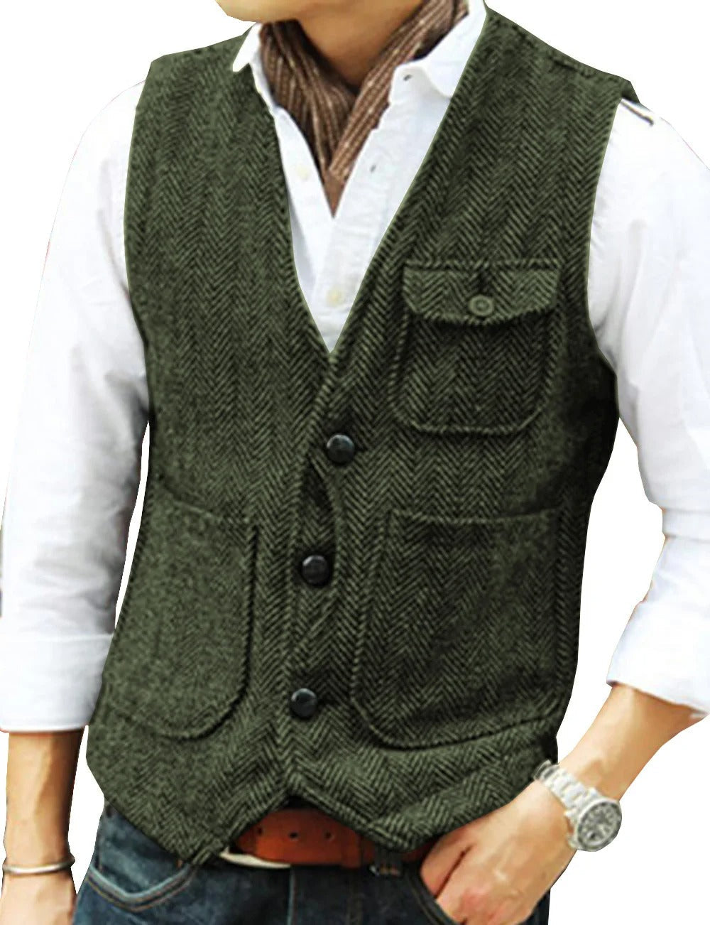 Vintage-Weste Ohne Ärmel aus Tweed für Herren