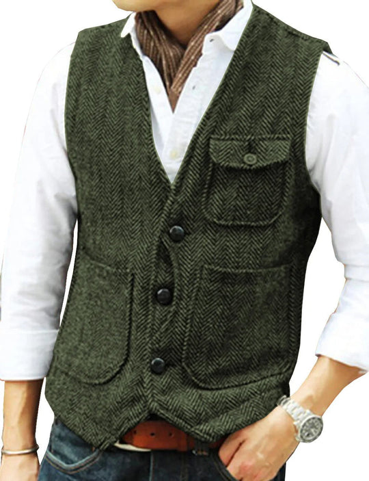 Vintage-Weste Ohne Ärmel aus Tweed für Herren