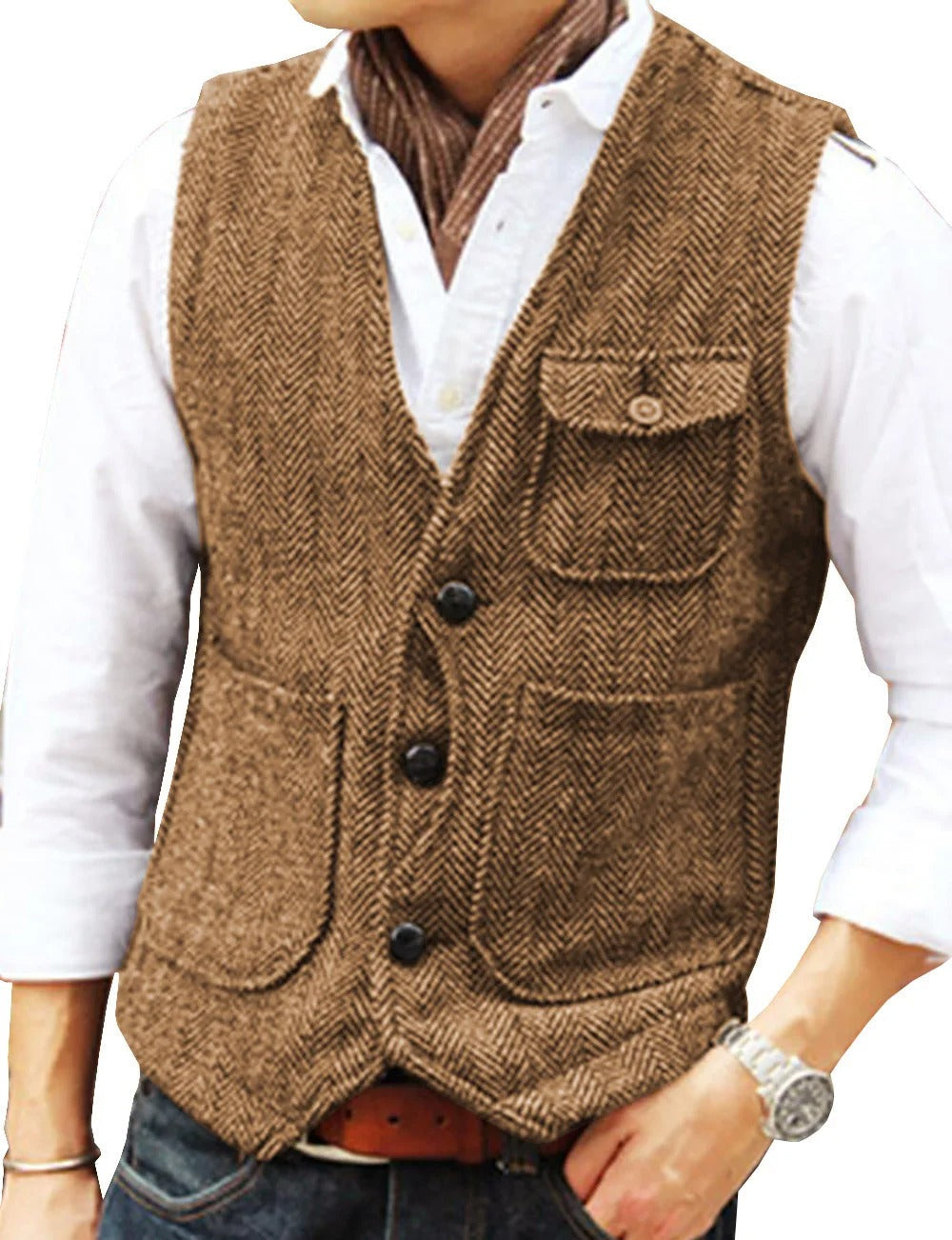 Vintage-Weste Ohne Ärmel aus Tweed für Herren