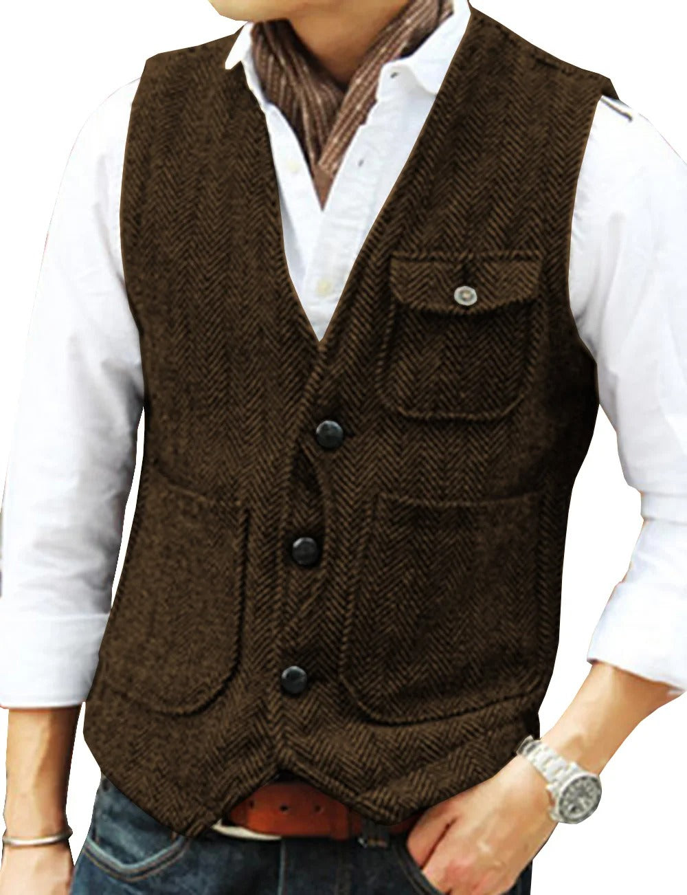 Vintage-Weste Ohne Ärmel aus Tweed für Herren