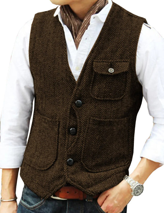 Vintage-Weste Ohne Ärmel aus Tweed für Herren