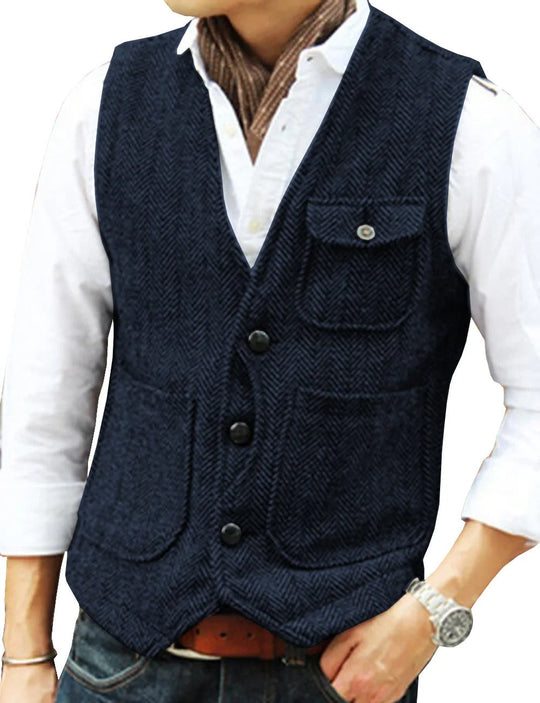 Vintage-Weste Ohne Ärmel aus Tweed für Herren