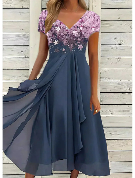 Nord Taschen | Elegantes Midi Kleid mit Blumen-Spitze