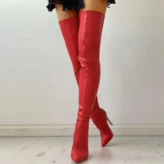 Warme Bequeme Überknie Modische Glänzende Klassische Stiefel