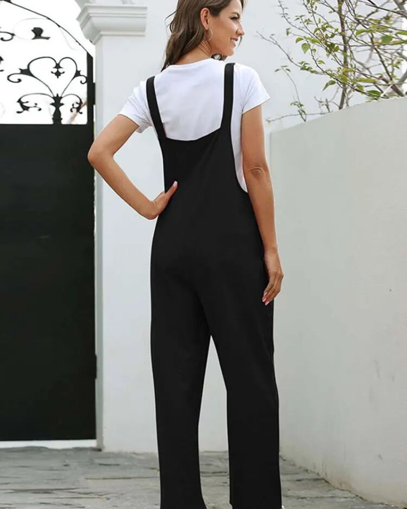Weiß Latzhose Damen Lässig