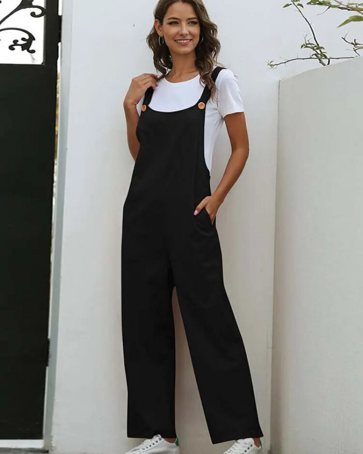 Weiß Latzhose Damen Lässig