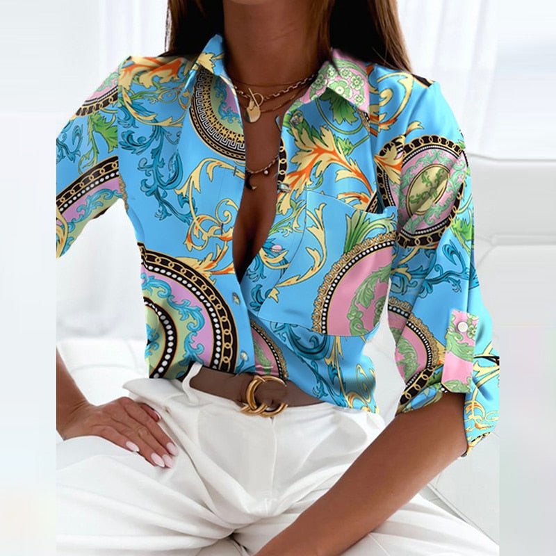 Bluse mit umgeschlagenem Kragen