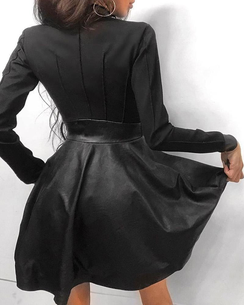 Leder-Reißverschluss Minikleid - Arvani