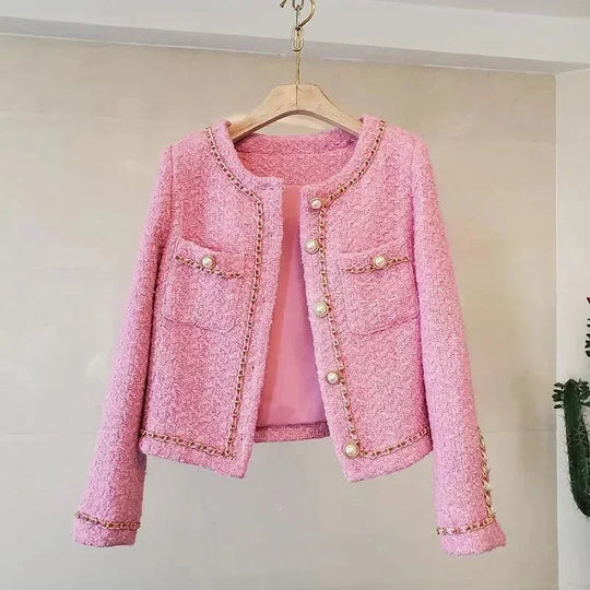 Damen Tweed Slim Fit Jacke - Arvani