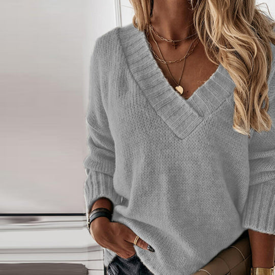 Woll V-Ausschnitt Pullover für Damen