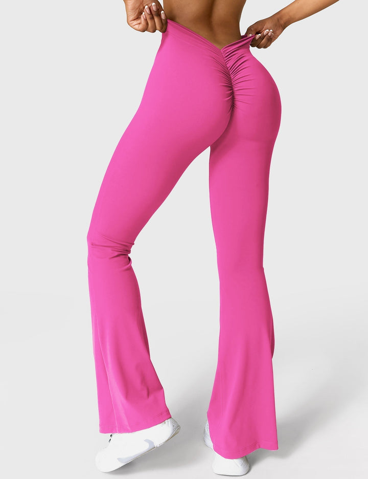 Ausgestellte Leggings mit V-Ausschnitt